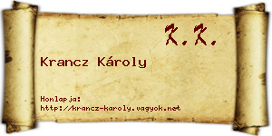 Krancz Károly névjegykártya